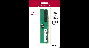 Transcend JM5600ALE-16G JetRam - 16GB - DDR5 - 5600 Mhz - U-DIMM - 1Rx8 (2Gx8) - CL46 - 1.1V