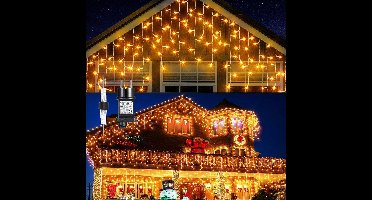 oCreon 400 LED IJsregen Kerstverlichting 10m - Uitbreidbaar - IP44 voor Buiten & Binnen - Balkon - Bruiloft