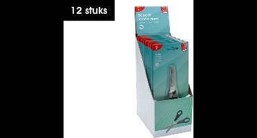 SOHO Schaar Ronde Punt – Schaar – Schaar Voor Linkshandige – Ronde Schaar – 13 cm – Zwart – 12 stuks