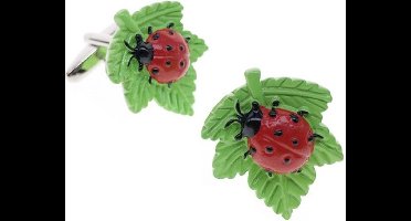 Lievebees met blad manchetknopen