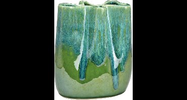 Porseleinen vaas groen (B/H/D) 15x18x10cm