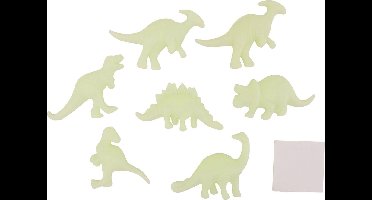 Glow in the dark - 3D - muur - dino's - dinosaurus - 7 delig