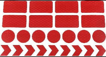 Reflecterende stickers - 24 stuks - rood