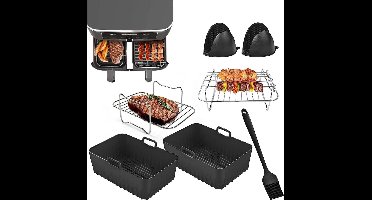 ApexArte® Airfryer Accessoires - Bakpapier - Siliconen Bakje - Mand - Oven Rek