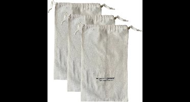 Linnen broodzakken, linnen, herbruikbaar, met trekkoord (38x24 cm), set van 3, biologisch katoenen broodzakken