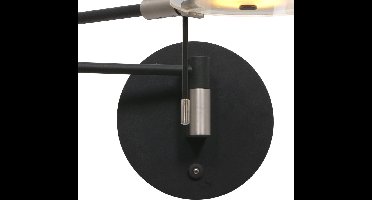 Verstelbare leeslamp Turound led | 1 lichts | transparant / zwart | glas / metaal | Ø 11 cm | modern / functioneel design