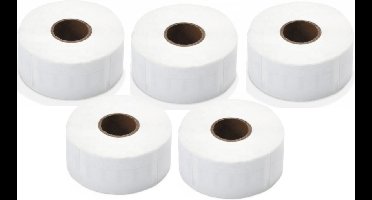 Label Tape Geschikt voor Dymo 11355 | 19 x 51 mm | S0722550 - Wit - 500 labels per Rol - 5 stuks - Geschikt voor: 310 320 330 400 400 Turbo 400 Duo 450 450 Turbo 450 Twin Turbo 450 Duo 4XL Wireless