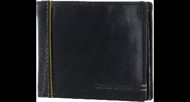 bruno banani Leren Portemonnee Wallet Black / Green Zwart