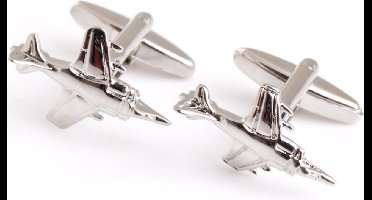 Vliegtuig manchetknopen - Zilverkleurig - Vliegtuig - Heren manchetknopen