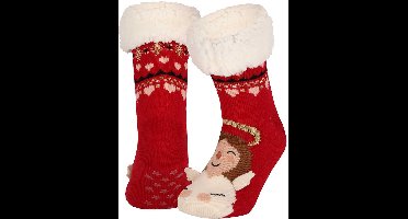 Apollo - Home Socks - Huissokken - Kerstsokken - Dames - Kerstengel - 3D - One Size