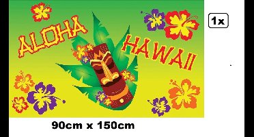 Vlag Hawai Aloha party 90cm x 150cm - Tropical feest Hawaii zomer beach fun festival evenement