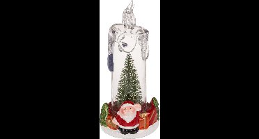 LED kerst kaars met kerstboom en kerstman