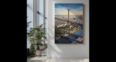 Canvas Schilderij - Parijs - Eiffeltoren - Kunst - Landschap -120x80x2 cm