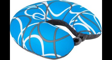 Kuschelmaxx Nekkussen - Reiskussen vliegtuig - Blauwe print - Stevig & zacht - Mooie print - Gevuld met microgranulaat - Vormvast & wasbaar - Ideaal voor op reis - Koele & warme zijde