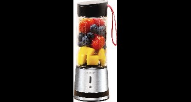 alpina Portable Blender 300ml - USB Oplaadbare Mini Smoothiemaker - Draagbare Smoothie Maker 125W - RVS Keukenmixer met 1 Snelheid - Zilver