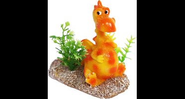 De Boon Aquarium ornament draak oranje | 8 cm | polyresin decoratie