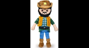 Cowboy Sheriff Playmobil Pluche Knuffel 32 cm - Speelgoed Knuffels voor kinderen jongens meisjes - Brandweer Politie City Life Action - Playmobil 123 Princess Country Family Fun - Junior Wiltopia Paarden Cadeau