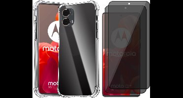 Hoesje geschikt voor Motorola Moto G85 - 2x Privacy Screenprotector Volledig Dekkend Glas - Shockproof Transparant