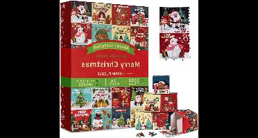 oCreon Adventskalender 2024 Puzzel 1008PCS voor Kinderen en Volwassenen - 24 Dagen Aftellen