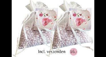 Geurparels 2x 'Boles d'olor RiceMilk & Peony' - Inclusief verzenden - Pioenroos - Geurkorrels - Geurzakje - Geurbuiltjes - Geurbuiltje - Geurverfrisser - Luchtverfrisser - Verfrisser - Parfum - Frisse geur - Kledingkast - Kleding - Kast - Lila