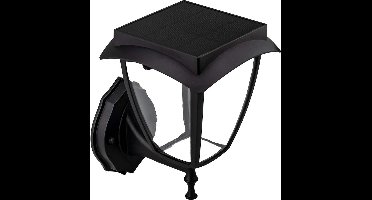 V-TAC VT-982 Solar Wandlamp - IP65 Waterdicht - Mat Zwart - 2W - 110 Lumen - 3000K + 6000K