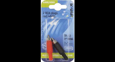 Scanpart tulp stekker - Met soldeeraansluiting - Rood zwart - RCA - 2 stuks