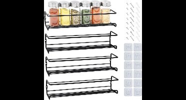 DailySupplies® Kruidenrek Ophangbaar - Kruidenpotjes Lade Organizer - Kruidenrekken - Zwart