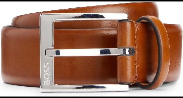BOSS Leren Riem Elloy Sz35 Leather Belt W105 Brown Bruine
