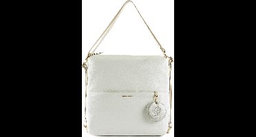 MANDARINA DUCK Leren Schoudertas Rugzak Mellow Leather Hobo Optical White Wit