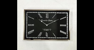 Wandklok rechthoek zwart nikkel 61x5x41 cm