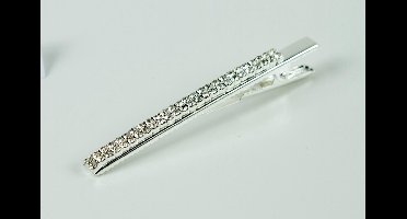 Duckklem recht strass zilverkleurig