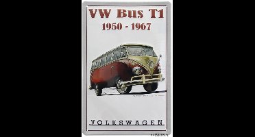 VW T1 Bus metalen bord 20x30cm - 1950-1967