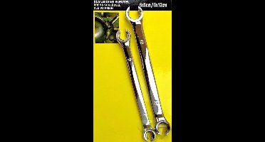 Remleiding sleutel, remsleutel 2 delig, maten 6 x 8, 10 x 12