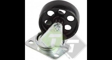 zwenkwiel van metaal motorkraan - motorbok of kar - stalen/ metalen wiel 70 mm - zwenkwielen en totale hoogte is 100mm