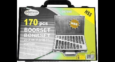 Borenset 170 delig, HSS, Boor set titanium
