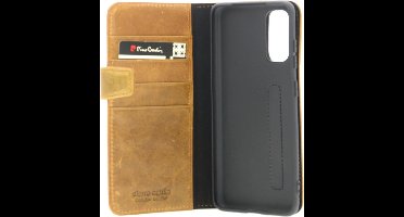 Pierre Cardin Bruin hoesje Samsung Galaxy S20 - Book Case - Echt leder