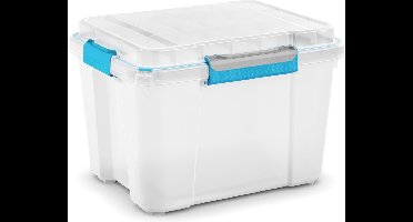 KIS Scuba opbergbox M - 45L - 39x49,5x34cm - Wit/blauwe clips