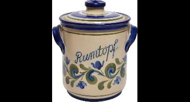 Rumtopf met groen-blauw motief 5 liter