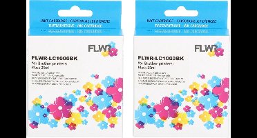 FLWR - Inktcartridges / LC-970BK / LC-1000BK / 2-pack Zwart - Geschikt voor Brother