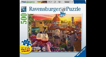 Ravensburger puzzel Wijn drinken op het terras - Legpuzzel - 500 stukjes