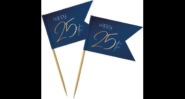 Folat - Prikkers Elegant True Blue 25 Jaar - 36 stuks