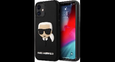 Zwart hoesje van Karl Lagerfeld - Backcover - iPhone 12 Mini - 3D Rubber Head