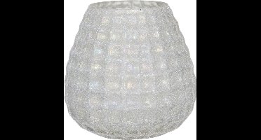 Clayre & Eef Theelichthouder Ø 10x10 cm Wit Glas