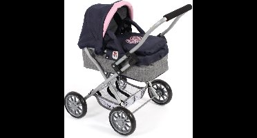 Bayer Chic 2000 - Kleine Poppenwagen Smarty - Melange Navy Grijs