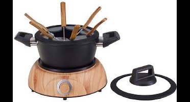 Nouvel WOOD 6-Persoons Fondueset Zwart/Hout