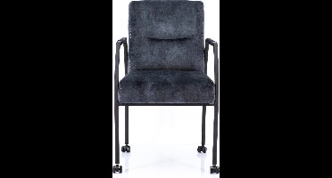 Vergaderstoel Albany Antraciet Velours Zwart 4-poots frame