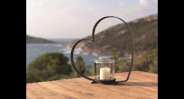 Windlicht Hart incl. stevig Glas - Kaars Houder - Hart - Huwelijkscadeau - Cadeau Tip - Hoogte 30cm