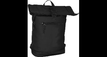 No Label - Rugzak jongens - Rugzak Heren - Rugzak met laptopvak - zwart - rolltop rugzak