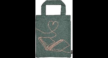 Moses Handtas Libri-x Boekenliefde 20 X 24 Cm Katoen Turquoise