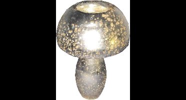 Waxinelichtjeshouder paddenstoel zilver 15 cm